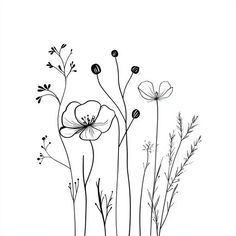 Imressive Styled Wildflower Clipart Graphics: 4K Vector Art