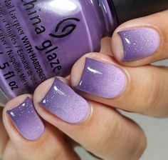 Ombre Nails Short Purple, Purple Glitter Ombré Nails, Pink And Purple Ombre Nails Glitter, Purple Glitter Fade Nails, Dark Purple Ombre Nails Glitter, Most Beautiful Nails, Nail Purple, Unique Nail Designs