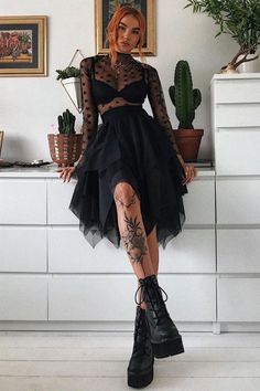 Tulle Skirts Outfit, Classy Acrylic, Tule Rok, Goth Outfit