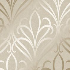 a beige and white wallpaper with swirls on it