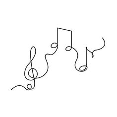 a line drawing of musical notes