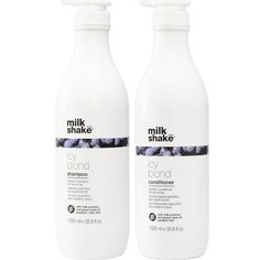 The milk_shake Icy Blond Shampoo and Conditioner duo in liter sizes is specifically formulated to enhance and maintain cool blonde tones. This luxurious set neutralizes unwanted yellow and brassy hues, leaving hair with a beautiful, icy blonde finish. Enriched with natural ingredients, the shampoo and conditioner provide gentle cleansing, deep nourishment, and optimal hydration, ensuring your blonde hair stays vibrant, healthy, and radiant. Cool Blonde Tone, Serum Cream, Blonde Tones, Milk Shake, Icy Blonde, Cool Blonde, Curl Cream, Shades Of Blonde, Hydrating Serum