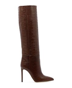 Best price on the market at italist | Paris Texas Pointed Toe Knee High Boots Brown Knee Boots, Knee High Stiletto Boots, Heel Boots For Women, Boot Pulls, Texas Women, Rodeo Fashion, Leather Heeled Boots, Paris Texas, Italian Shoes