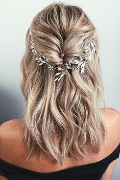 Glamour Bride, Opal Hair, Wedding Hairstyles Medium Length, Haircut Styles, Wedding Hair Down, Bridal Hair Vine