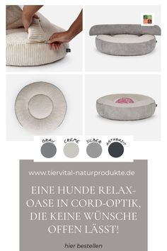 the instructions for how to make a round dog bed