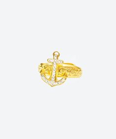 Bon Voyage & Anchors Away! Come sail away with us, feel the breeze blowing in your hair and a drink in your hand. Relax and let the nautical ways remind you to enjoy life. ⚓ Brilliant, casual and chic. Show off your love of boating and the sea with this gorgeous anchor ring. Bon Voyage ring is meticulously detailed, hand crafted, with hand-set crystals on precious metal by fine jewelers. Weight: grams Setting measures: approximately " wide x " long Adjustable band: Etched .25" thick Size: Availa Anchor Rings, Gallery Jewelry, Gold Dipped, Virtual Fashion, Black Rhodium, Fine Jewels, Crystal Rings, Silver Roses, Cleaning Jewelry