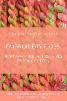 DIY embroidery and cross-stitching is made easy with Colour Complements’ Colour #3. This vibrant Perle Cotton Floss is one of our best-selling products and offers a colourful collection of lime greens, sunset oranges and bright pinks. 
This product is available online at our shop! 
Visit our website to learn more: https://colourcomplements.com/product/embroidery-threads-coral-pink-green

#colourcomplements #crossstitch #diy #embroidery #product #supportlocal Embroidery Product, Perle Cotton, Embroidery Threads, Summer Projects, Selling Products, Cross Stitching, Diy Embroidery