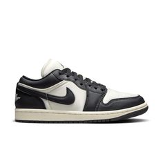 Jordan 1 Low SE "Sail/Black" Women's Shoe - Hibbett | City Gear Ugg Slides, Nike Tracksuit, Converse New, Womens Air Jordans, Jordan Sneakers, Black Shoes Women, Black And White Color, Air Jordan 1 Low, Jordan 1 Low