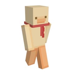 an image of a minecraft character with a red scarf around his neck and head