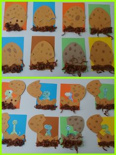 several pictures of different shapes and sizes of chocolate chip cookies with the same cookie on them