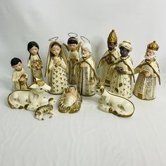 a group of figurines sitting next to each other