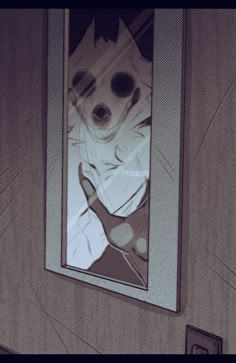 the reflection of a dog in a mirror