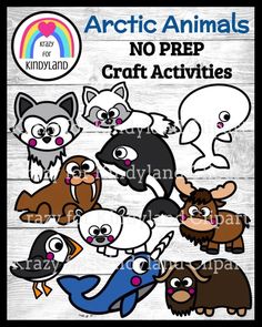 the arctic animals clip art is shown