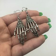 Skeleton Hand Earrings Hand Made 4 Inches Nwot Hand Earrings, Skeleton Hand, Skeleton Hands, Earrings Color, Skeleton, Hand Made, Jewelry Earrings, Women Jewelry, Silver