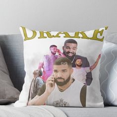 an image of two men on the phone throw pillow