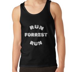 Soft and durable slim fit tank. Solid colors are 100% cotton, heather colors are cotton polyester blend. Range of colors available. Option to print on front or back. Size range S-2XL. run forrest run Forrest Gump Running Shirt, Run Forrest Run, Forrest Gump 1994, Forrest Gump, Solid Colors, Solid Color, Tank Top, Slim Fit, Running