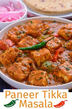 paneer tikka masala recipe in a white bowl