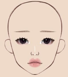 Winter Eye Makeup, Asian Makeup Tutorials, Holloween Makeup, Korean Makeup Tips, Creepy Makeup, Nose Makeup, Gyaru Makeup, Face Charts