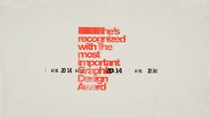 an orange and red typogramic type design award