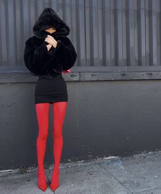 Red Tights, Elsa Hosk, January 11, Winter Fashion Outfits, Kylie Jenner, Look Fashion, Aesthetic Clothes, Pretty Outfits