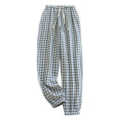 Welcome to Hassda, we focus on selling all-season fashion clothing products. Our products are rich in styles, including popular men's and women's clothing and accessories. Wish you a good shopping experience.Women's Elastic Drawstring Waist Loose Wide Leg With Pockets Three Color Plaid Trousers Features: These women's wide leg pants are made of cotton fabric, lightweight and breathable, soft and skin-friendly, giving you an easy and comfortable wearing experience. Features This women's cotton pa Cotton Pants Women, Athleisure Wardrobe, Trousers Women Wide Leg, Casual Linen Pants, Casual Summer Pants, Work Pants Women, Trendy Pants, Plaid Trousers, Womens Capri Pants