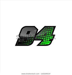 the letter q with green and black dots on white background stock photo edit to see more images