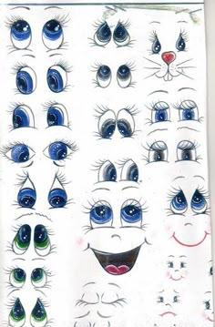 an image of various eyes with different facial expressions on each one eye and the other face