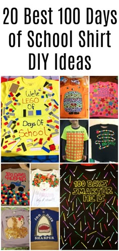 the best 100 days of school shirt diy ideas for kids to make and sell