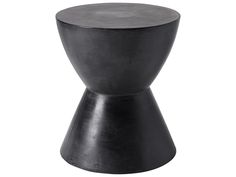 a small black stool with a metal base