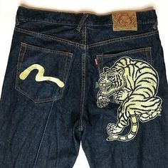 Evisu Jeans, Jeans Design, Mens Outfit Inspiration, Moda Vintage, Designer Jeans, Urban Outfits, Pocket Jeans, Mode Vintage