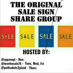 the original sale sign share group is posted by