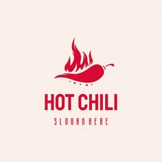 the hot chili logo is red and has flames coming out of it, as if they were