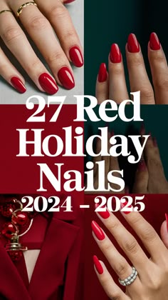 Red Holiday Nails 2024 – 2025: 27 Festive Ideas for a Bold Look Red Nails For Holidays, Red Nail Art Almond Shape, Almond Red Glitter French Tip Nails, Nails For Christmas 2024, Red Nail Designs For Christmas, Winter Nails Almond Shape Red, Nails Winter 2025 Trends, Nail 2025 Trends, Christmas Nail Trend 2024