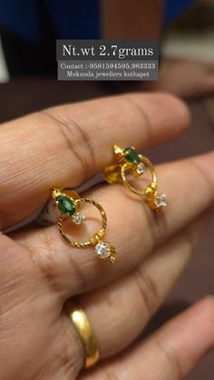 Ear Tops Gold Indian, Gold Earrings Designs For Daily Use, 2 Grams Gold Earrings Designs, Gold Ear Rings, Daily Wear Earrings, Baby Jewelry Gold, Latest Earrings Design, Fashion Jewelry Necklaces Gold, Baby Jewellery