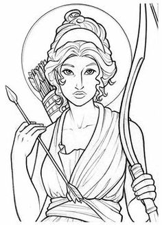 an image of a woman holding a bow and arrow in her hand, with the word's name on it