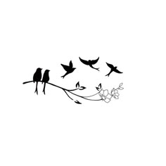 Birds illustration Bird Tattoo Across Chest, Birds On Collar Bone Tattoo, Bird Family Tattoos For Women, Three Bird Tattoos For Women, Small Family Tattoos For Women, Bird Heart Tattoo, Delicate Wrist Tattoos For Women, Three Little Birds Tattoo, Three Birds Tattoo