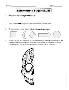 the worksheet for an activity on how to make a sugar skull with numbers and symbols