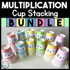 Multiplication Facts Practice - Multiplication Fact Fluency - Cup Stacking Multiplication Fluency Practice, Fun Math Games For 3rd Grade, 3rd Grade Multiplication Activities, Math Night Games, Multiplication Fluency Games, Multiplication Games 3rd, Multiplication Math Games, Fun Multiplication Games, Multiplication Math Centers