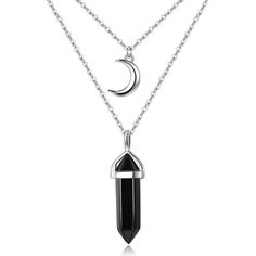 Brand: Maibaota Color: Black-Obsidian Stone Features: * Crystal Necklace-Obsidian Is Sacred In The Ancient West And Is A Good Talisman. It Has The Effect Of Warding Off Evil Spirits And Dispelling Negative Energy. Unlucky People Wear It To Turn Their Luck. It Can Also Increase Vitality. * Crescent Moon Necklace-The Double-Layered Moon Pendant And The Natural Hexagonal Column Point Gemstone Crystal Necklace Form A Perfect Fashion Look. It Can Help You Calm And Relax, Concentrate, Keep Your Mind Clear, And Make Your Mind Clear. It Is The Perfect Gift For Family, Friends Or Any Occasion. * Healing Crystals Gifts-The Reiki Witch Spiritual Hexagonal Gemstone Point Healing Crystal Necklaces Moon Stone Necklaces, Black Obsidian Pendant Necklace, Moonstone Necklace Black, Black Onyx Crystal Necklace, Onyx Crystal Necklace, Black Obsidian Stone, Obsidian Stone, Necklace Layered, Crescent Moon Pendant