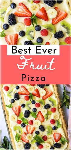 the best ever fruit pizza with fresh fruit on top