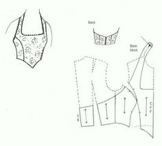 the sewing pattern for a swimsuit is shown