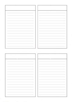 four squares with lined lines on each side and one line at the bottom, in white paper