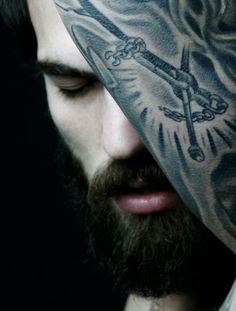 beard and hot lips Men Model Photography, Men Model, Tattoo You, A Tattoo