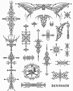 an old fashioned set of ornamental designs