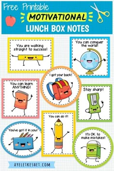 the printable motivation lunch box notes for kids