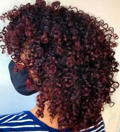 Refresh Your Curls With This Winter With Pintura Highlights Red Highlights On Dark Hair Black Women Curly, Burgundy Highlights Natural Hair, Colored Hair Curly Natural Curls, Dark Red Highlights In Black Hair Curly, Burgundy Balayage On Curly Hair, Curl Dyed Hair, Merlot Curly Hair, Maroon Highlights On Dark Hair Curly, Red Highlights Natural Hair