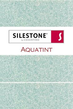 the logo for silestone's aquatint product is shown in red and white