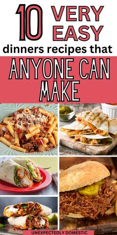 the top 10 very easy dinner recipes that anyone can make