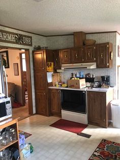 the kitchen is clean and ready for us to use in its new owner's home