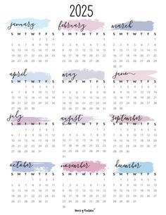 2025 Calendar Cute #24hourplanner Calendar Design Template, Free Calendar Template, 달력 디자인, Cute Calendar, Seni Dan Kraf, Free Calendar, Printable Calendar Template, Free Printable Calendar